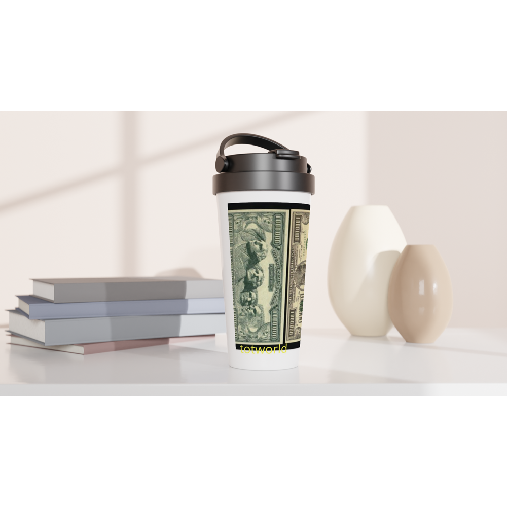 White 15oz Stainless Steel Travel Mug