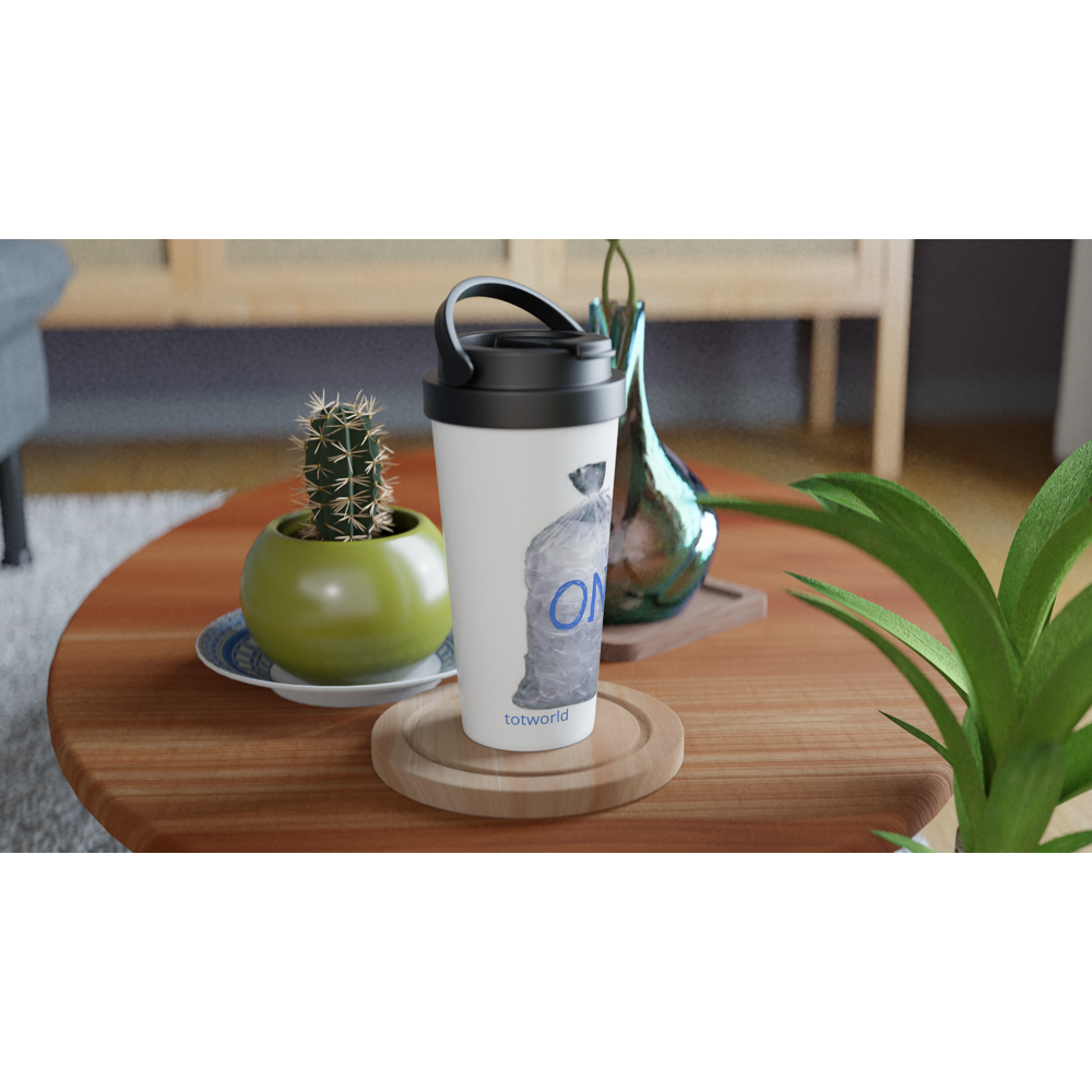 White 15oz Stainless Steel Travel Mug