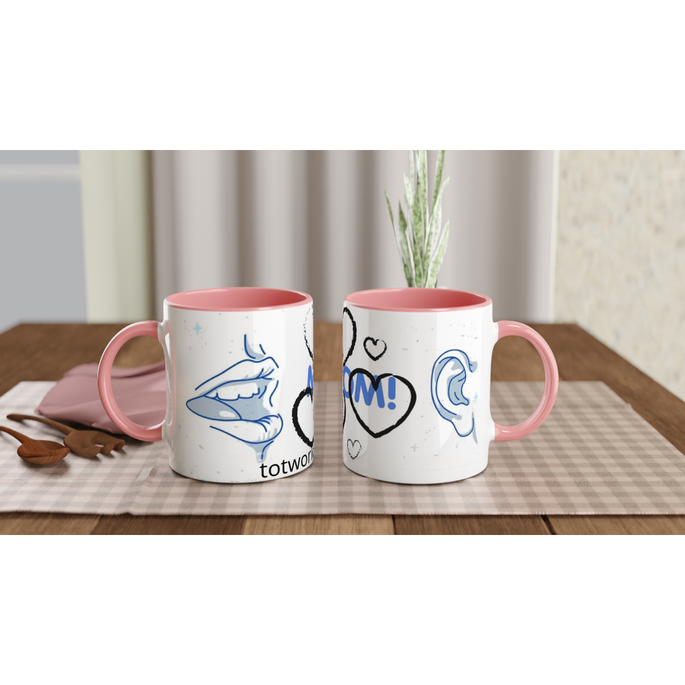 White 11oz Ceramic Mug with Color Inside