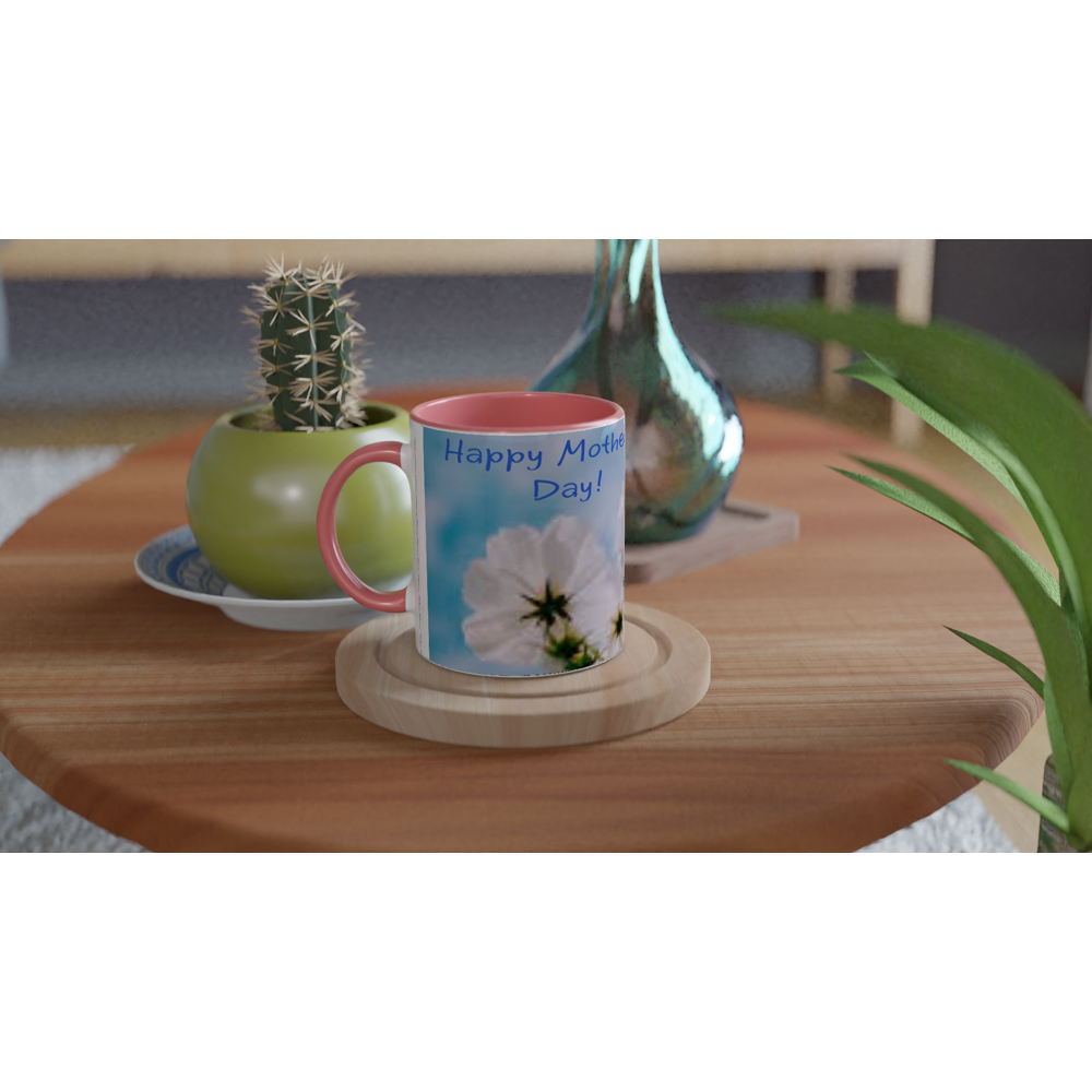 White 11oz Ceramic Mug with Color Inside