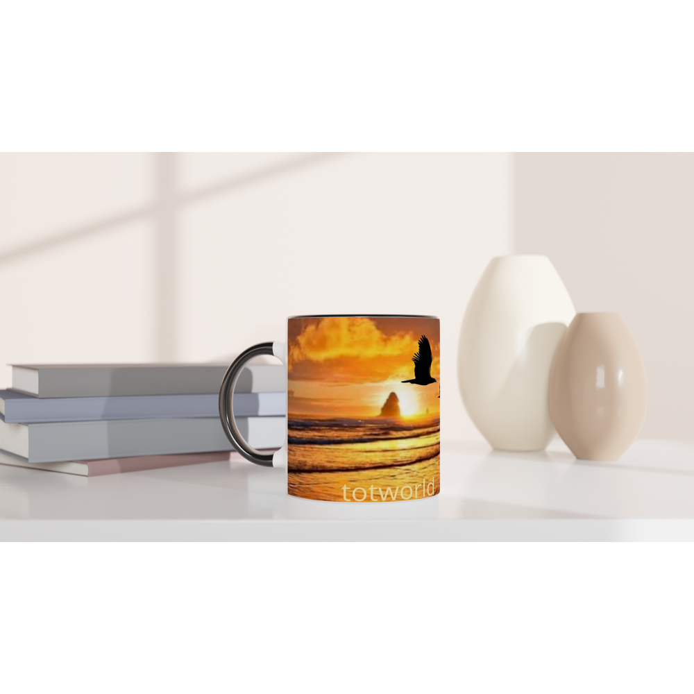 White 11oz Ceramic Mug with Color Inside