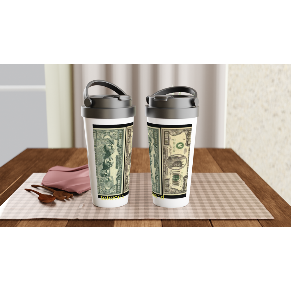 White 15oz Stainless Steel Travel Mug