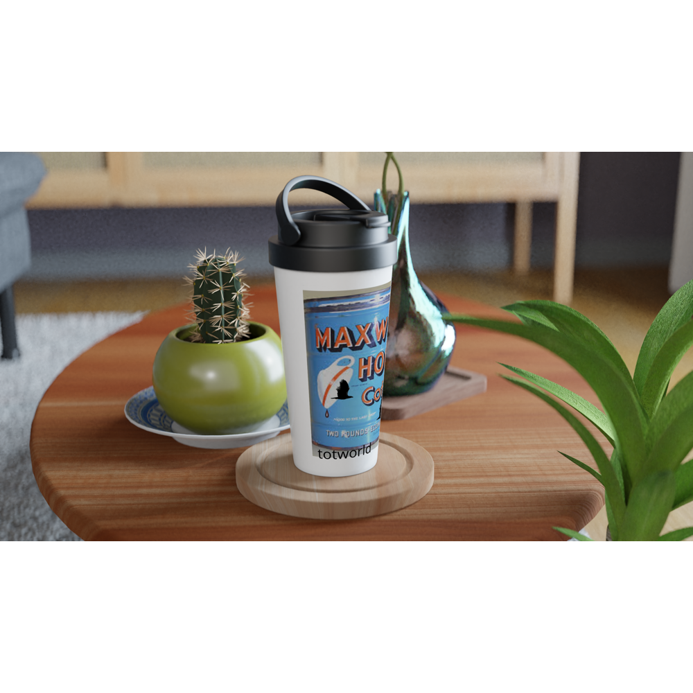 White 15oz Stainless Steel Travel Mug