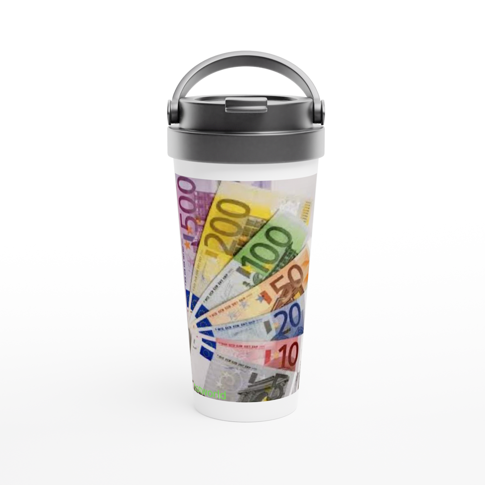 White 15oz Stainless Steel Travel Mug