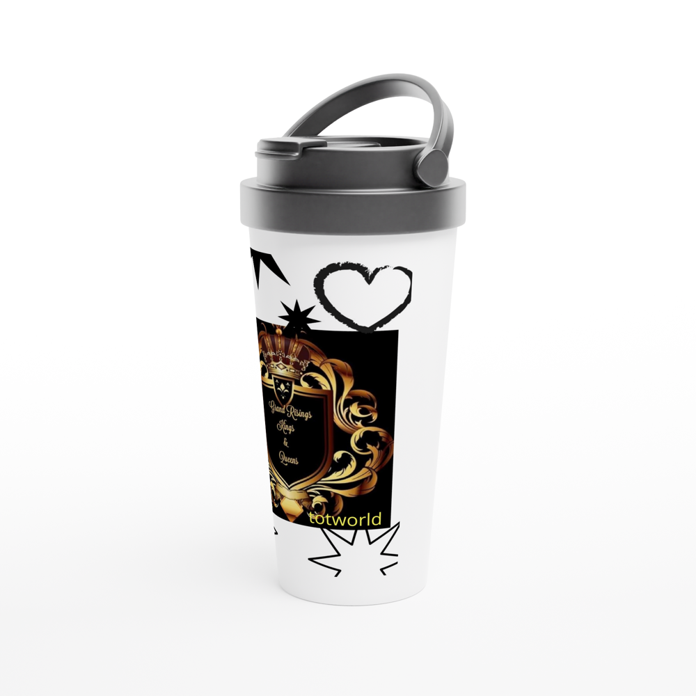 White 15oz Stainless Steel Travel Mug