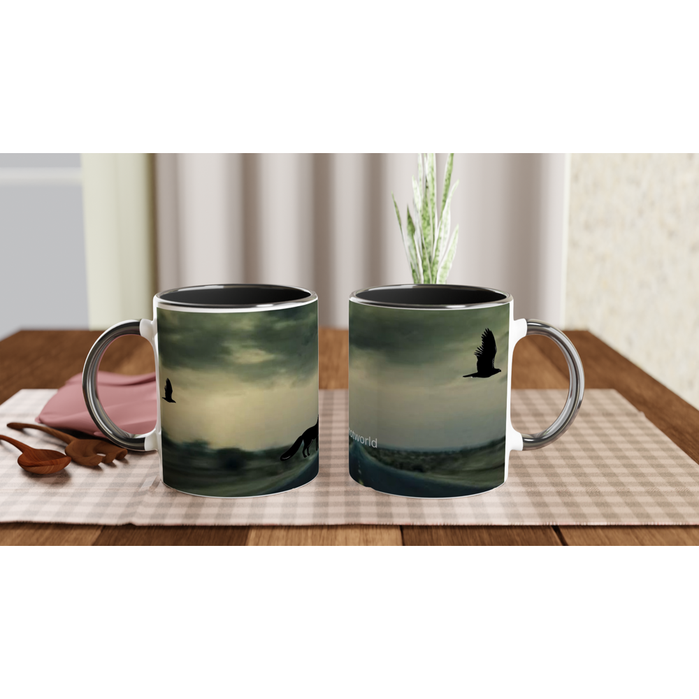 White 11oz Ceramic Mug with Color Inside
