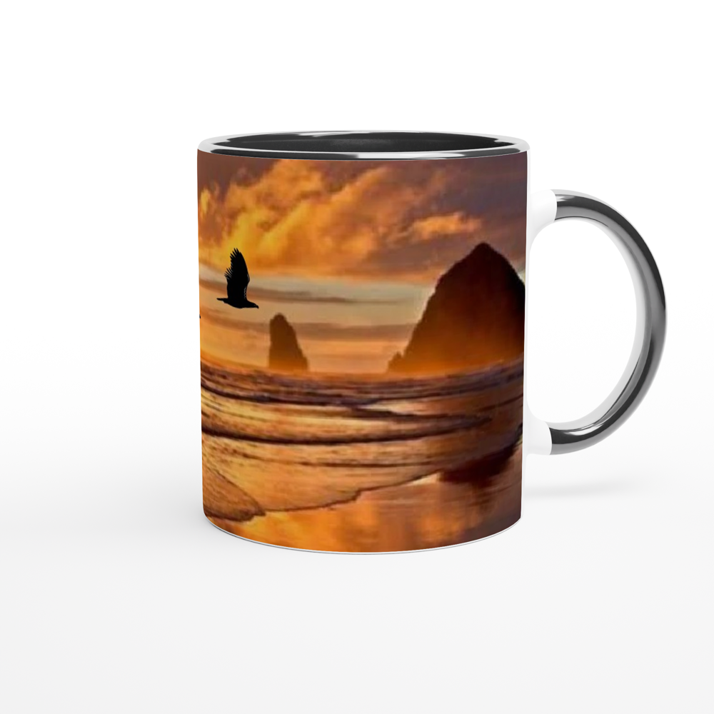 White 11oz Ceramic Mug with Color Inside