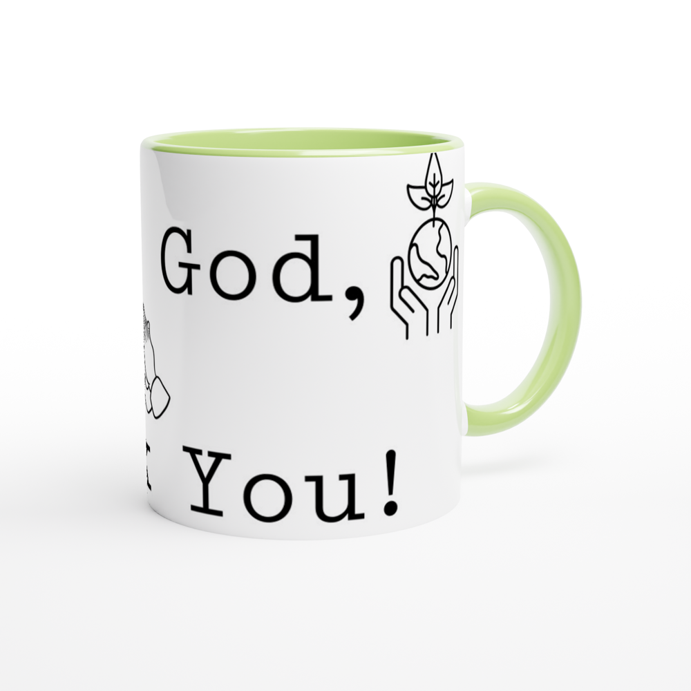 White 11oz Ceramic Mug with Color Inside