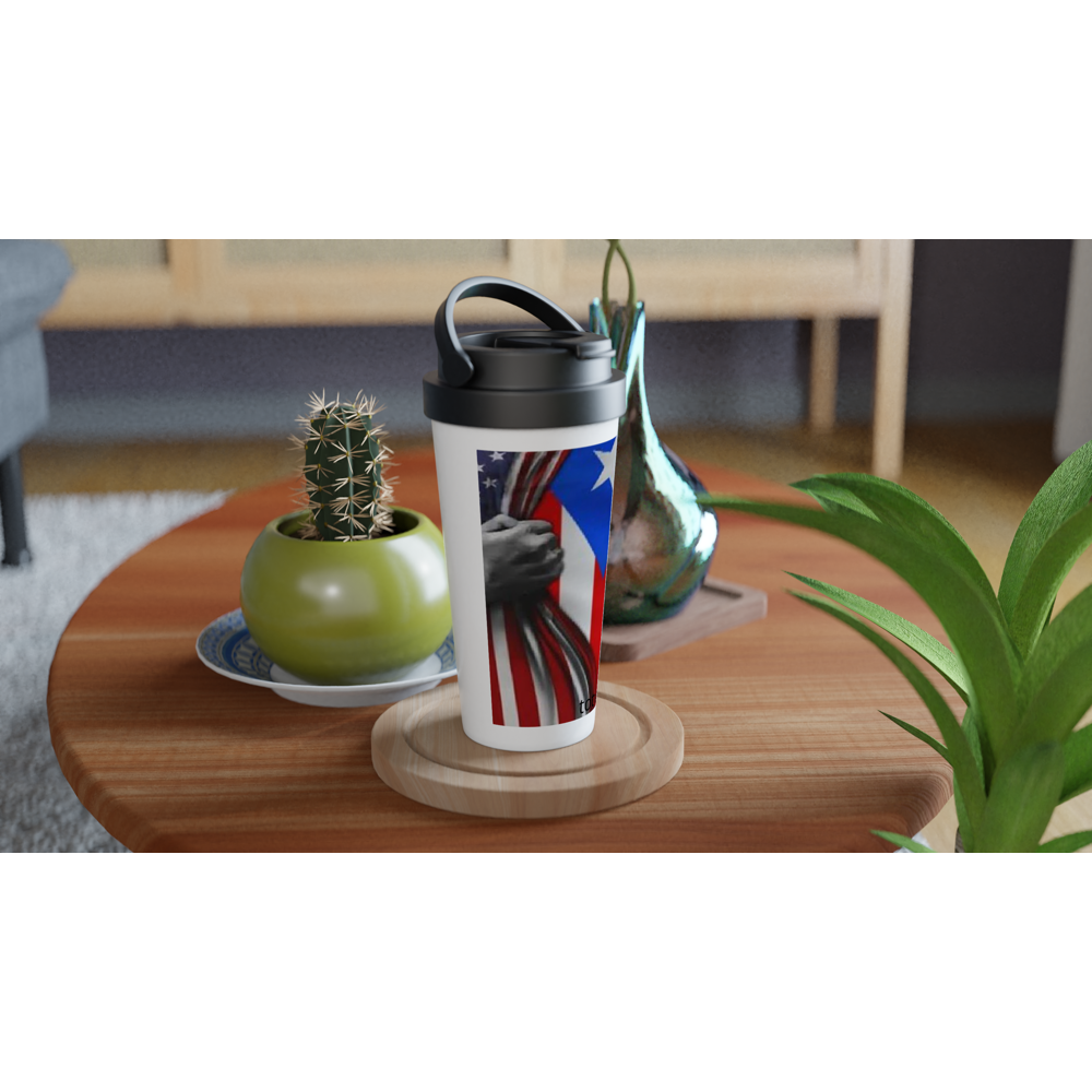 White 15oz Stainless Steel Travel Mug