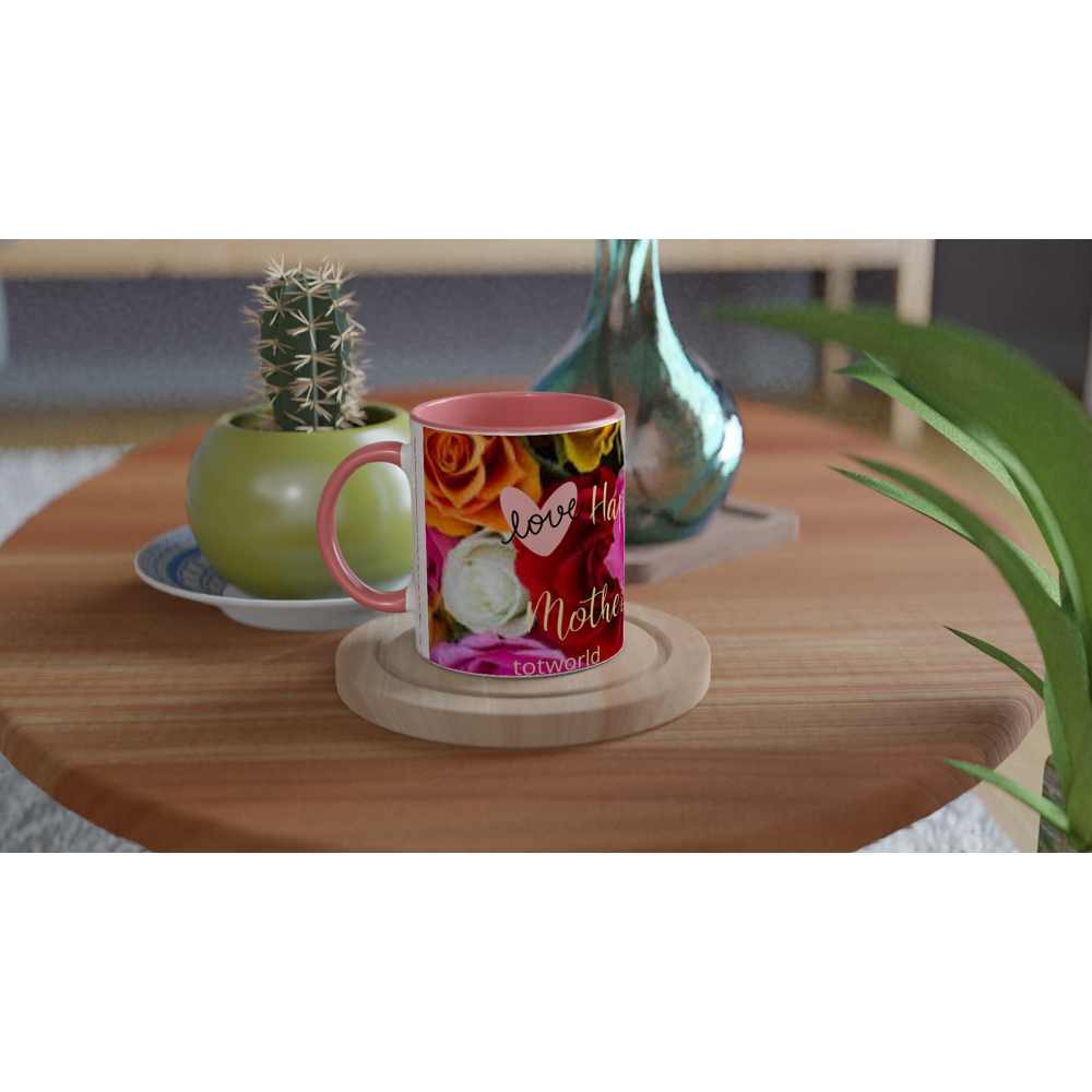 White 11oz Ceramic Mug with Color Inside