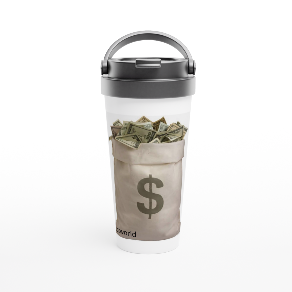 White 15oz Stainless Steel Travel Mug