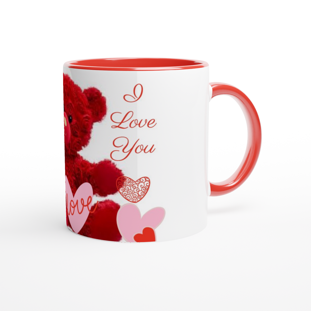 White 11oz Ceramic Mug with Color Inside