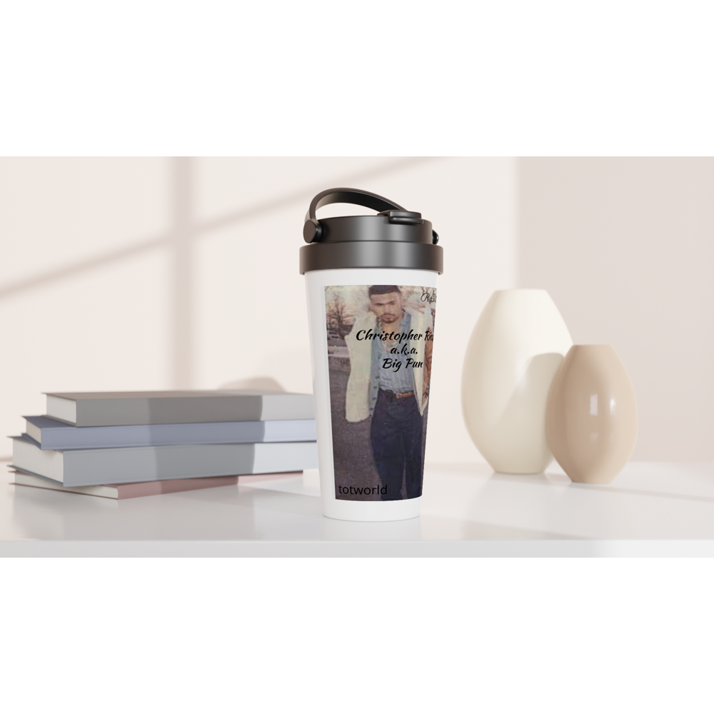 White 15oz Stainless Steel Travel Mug