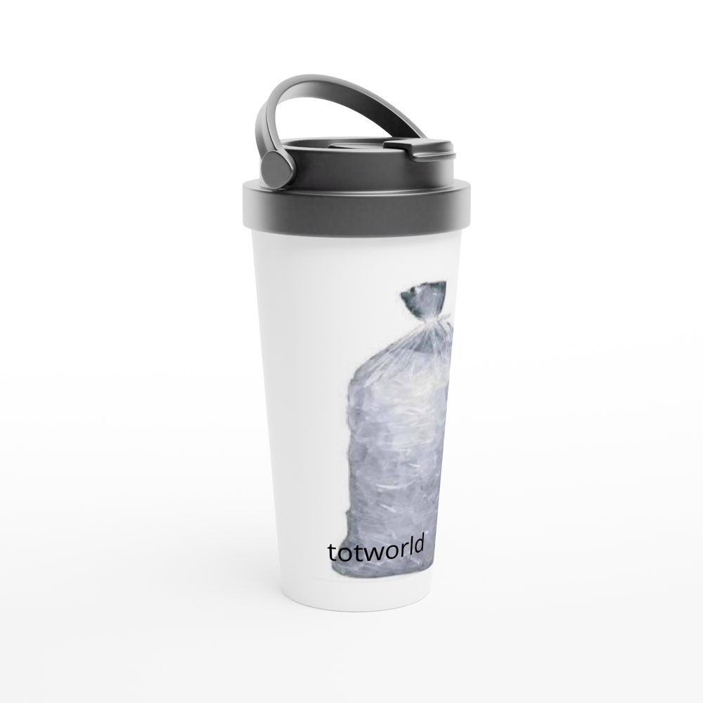 White 15oz Stainless Steel Travel Mug