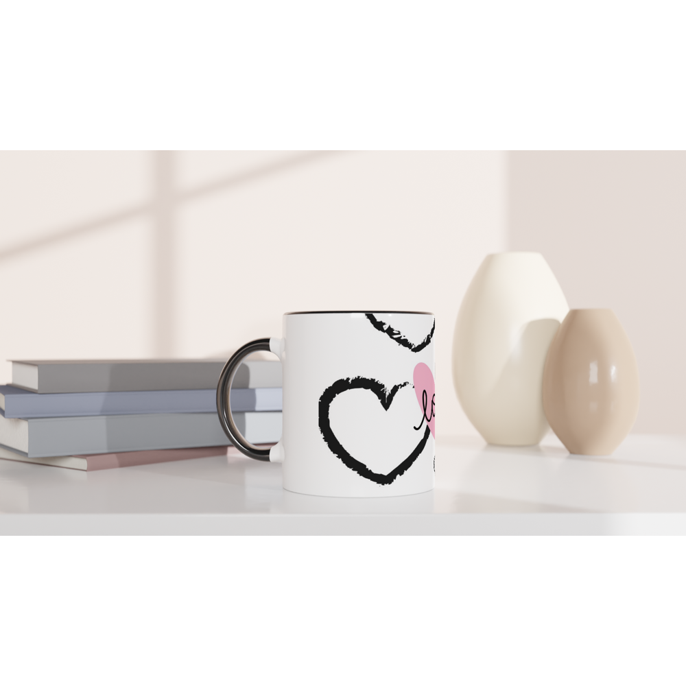 White 11oz Ceramic Mug with Color Inside