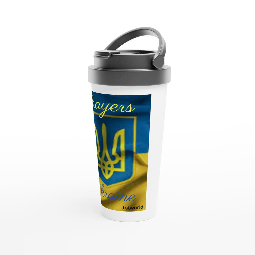White 15oz Stainless Steel Travel Mug