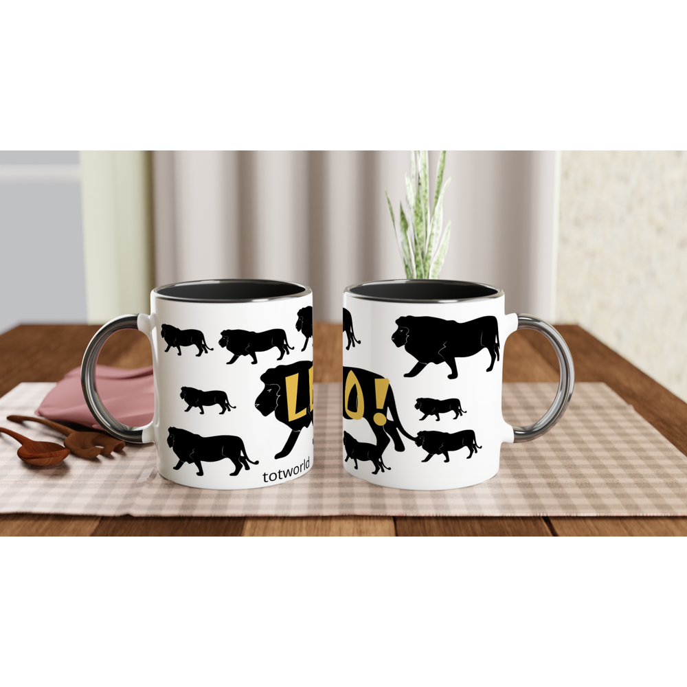 White 11oz Ceramic Mug with Color Inside
