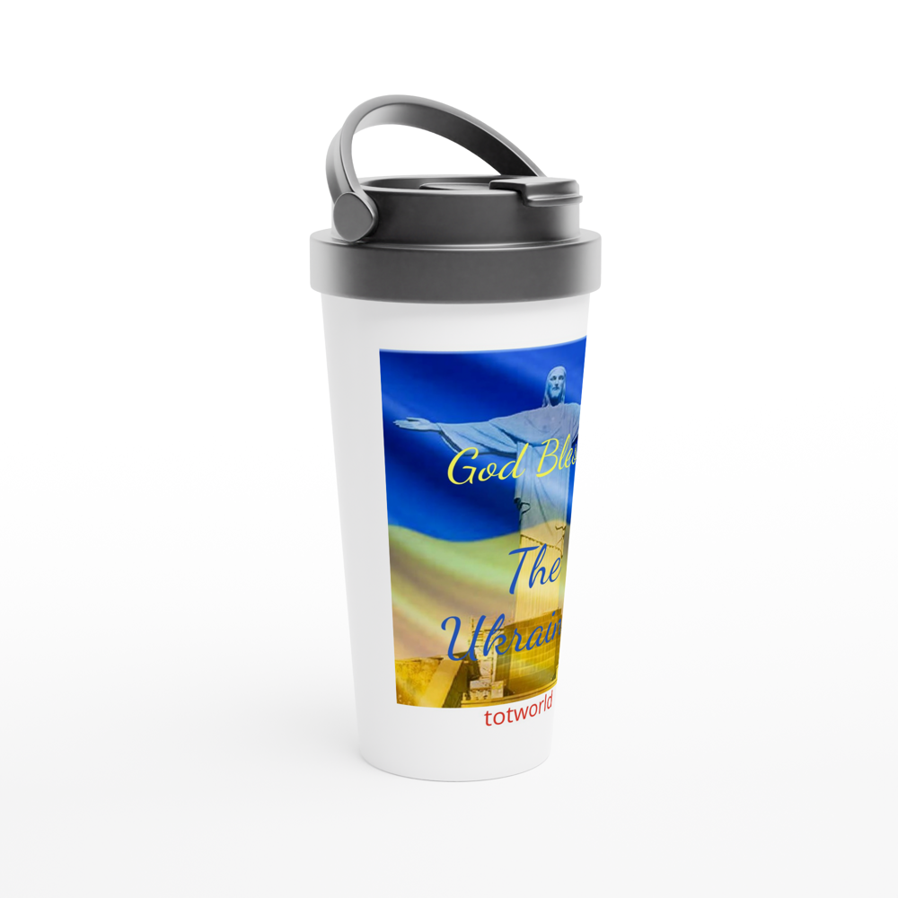 White 15oz Stainless Steel Travel Mug