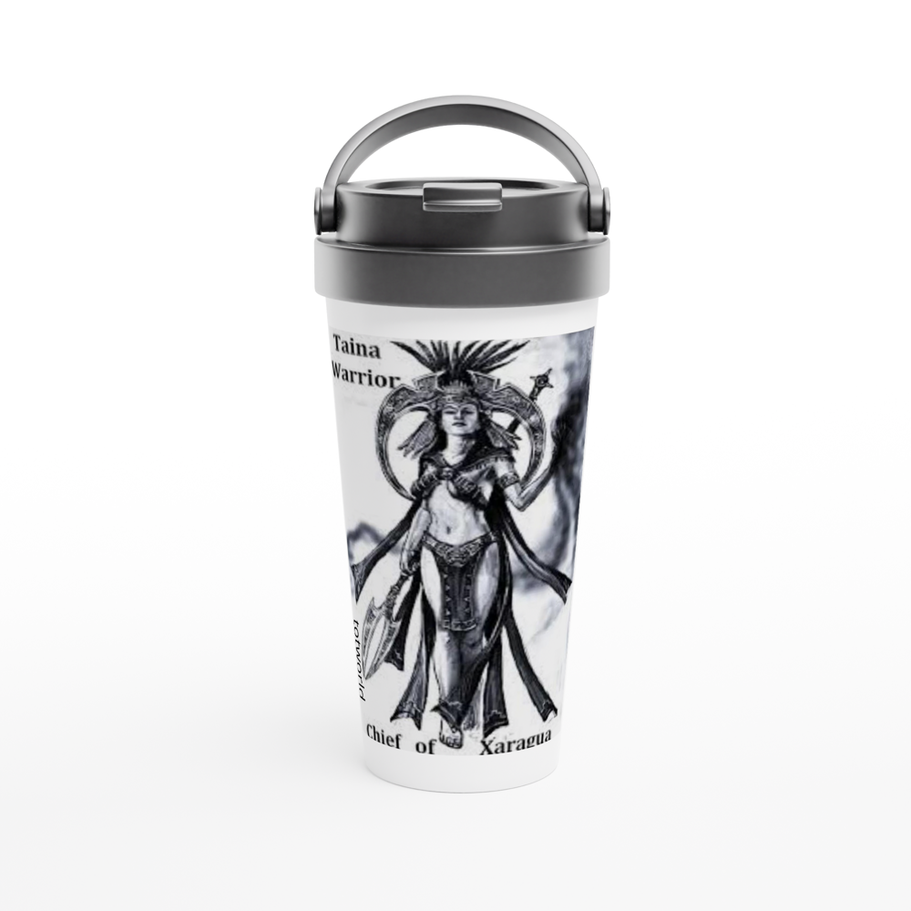 White 15oz Stainless Steel Travel Mug
