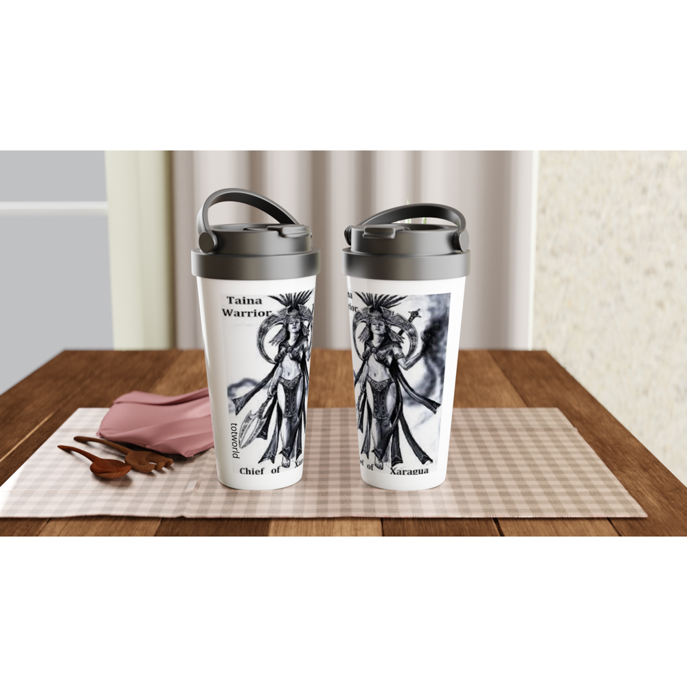 White 15oz Stainless Steel Travel Mug