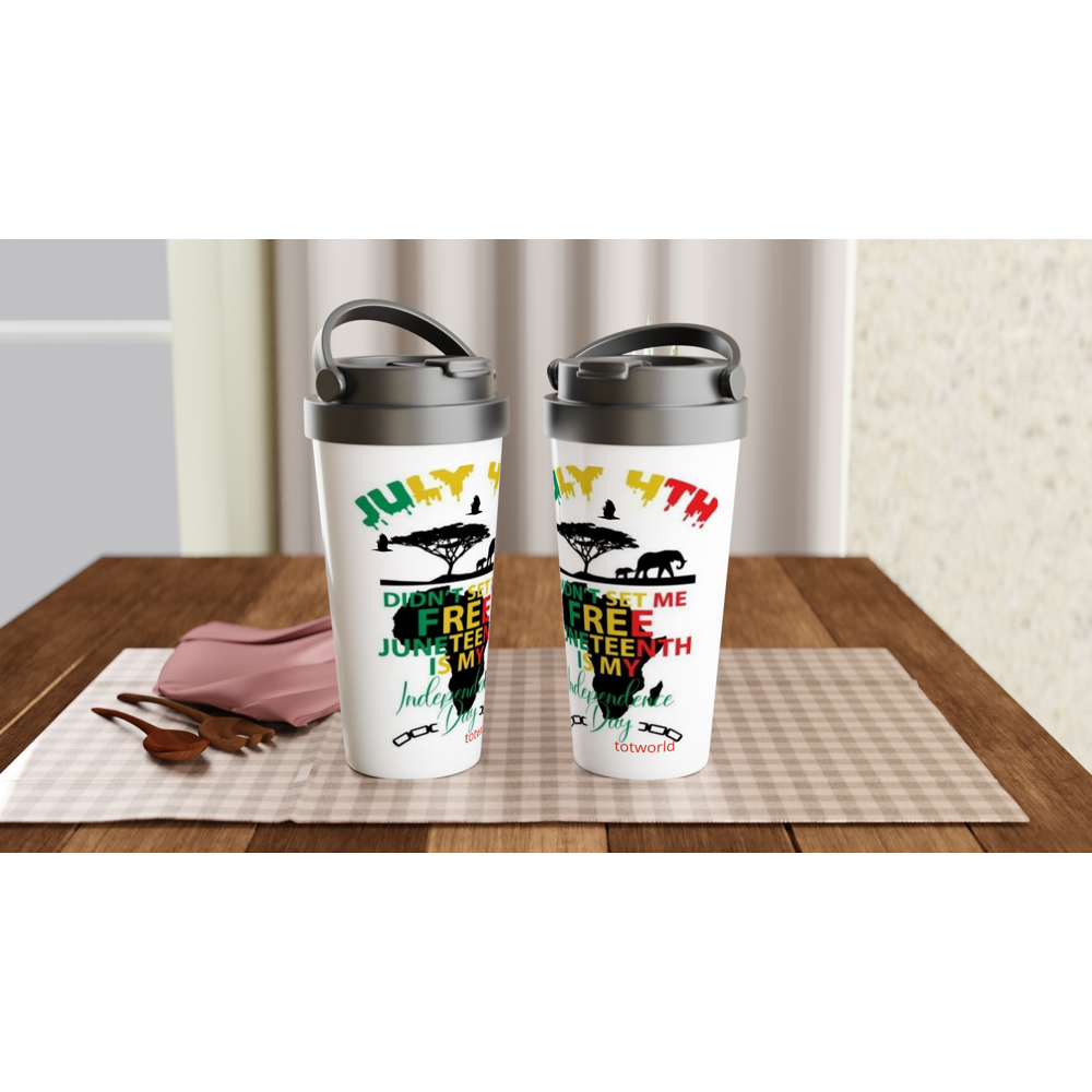 White 15oz Stainless Steel Travel Mug