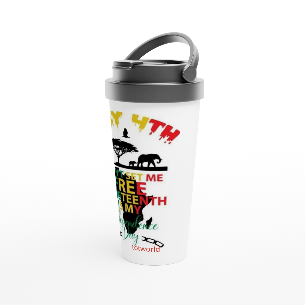 White 15oz Stainless Steel Travel Mug