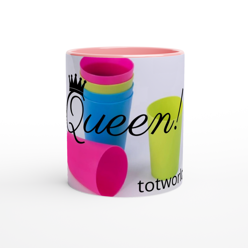 White 11oz Ceramic Mug with Color Inside