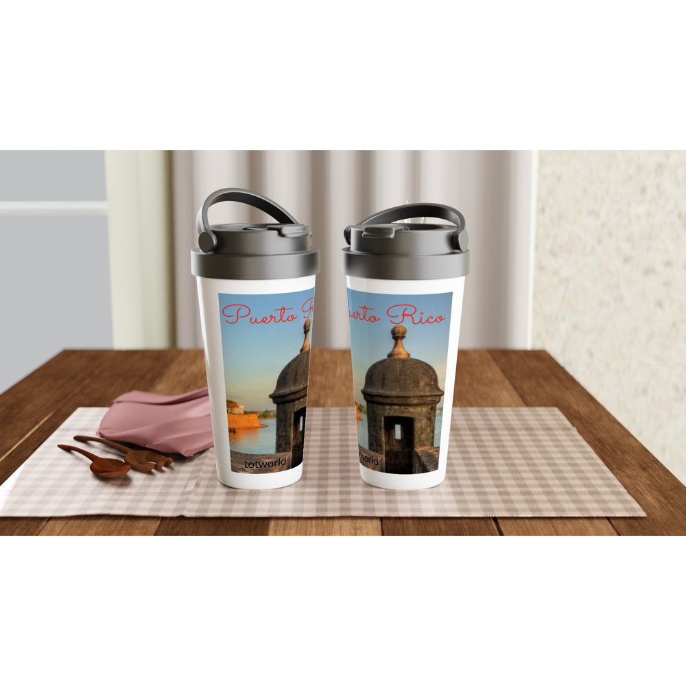 White 15oz Stainless Steel Travel Mug