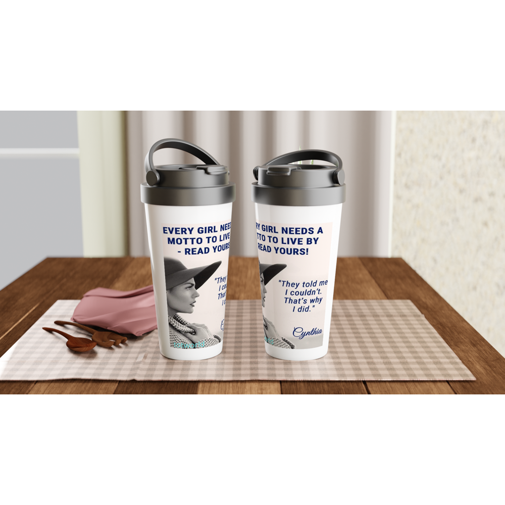 White 15oz Stainless Steel Travel Mug
