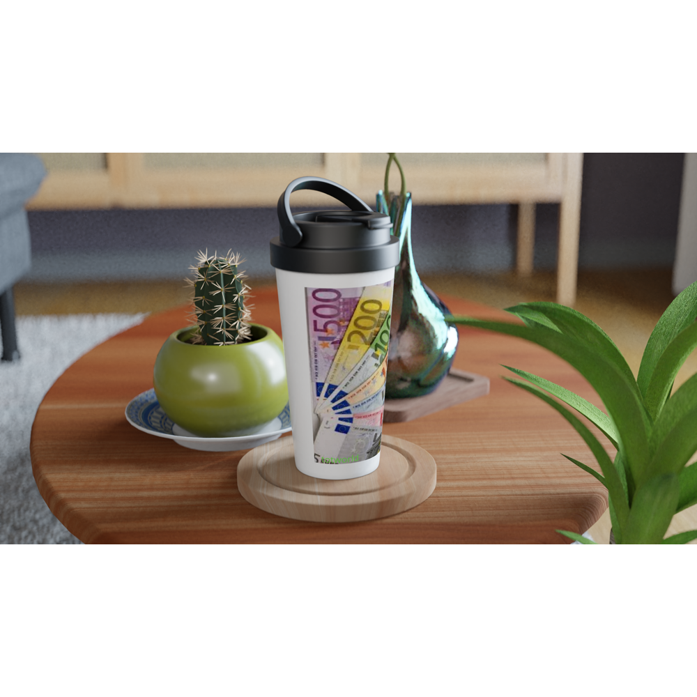 White 15oz Stainless Steel Travel Mug